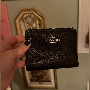 Coach Pebbled Black Leather Wallet